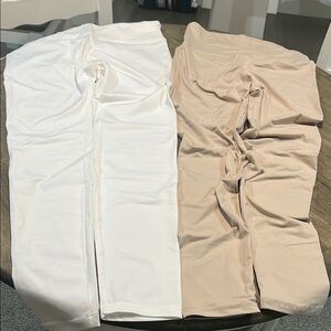 White (M) and Beige (S/M) Women’s Leggings Pants Super Soft Brand New No Tags